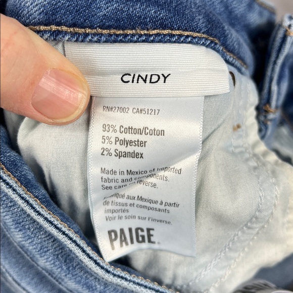 Paige Cindy Straight Jeans in Mel Destroyed Hem Denim. - Picture 9 of 12